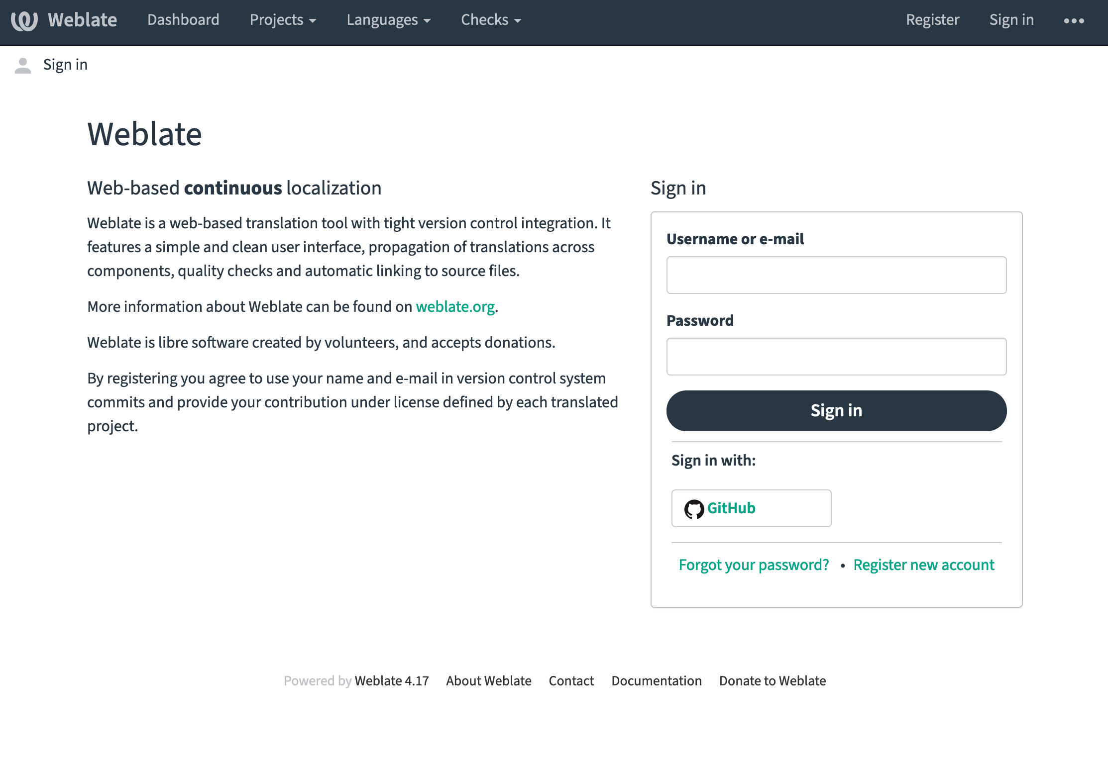 Weblate Login