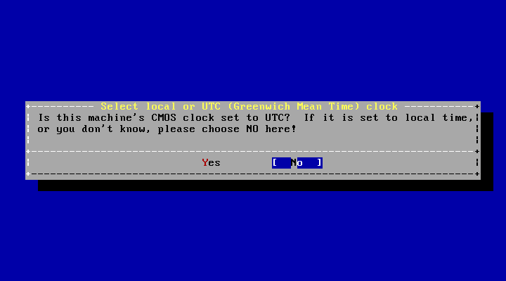 bsdinstall set clock local utc