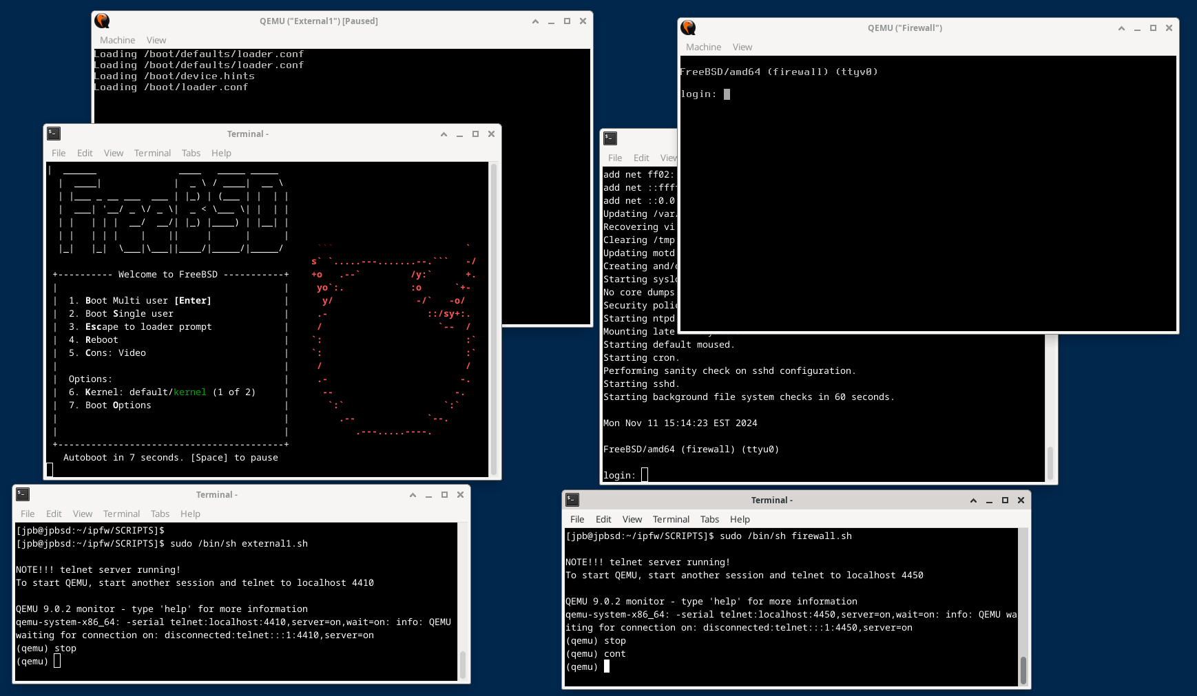 .Firewall and External1 VMs Startup with Serial Console