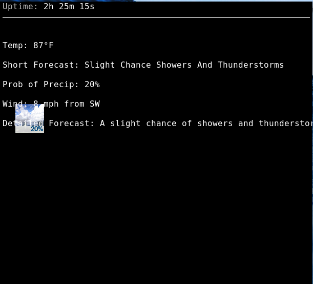 Figure 7: Conky with our first configuration attempt