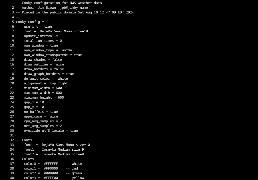 Figure 3: Conky Configuration