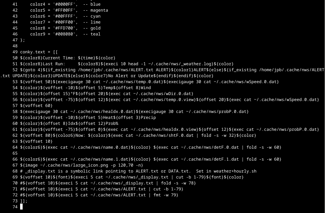 Figure 4: Conky Configuration