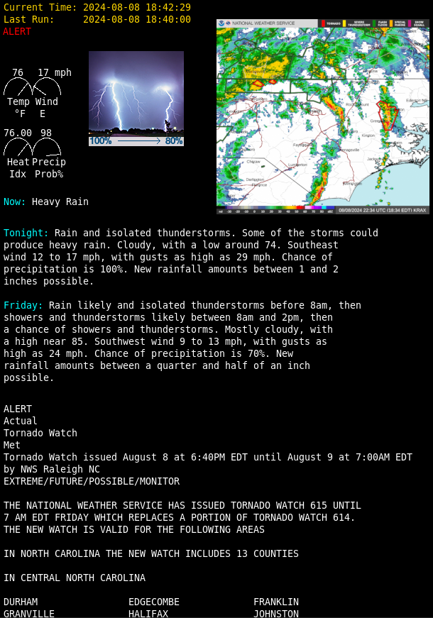 Figure 2: Conky Layout for Alerts and Updates