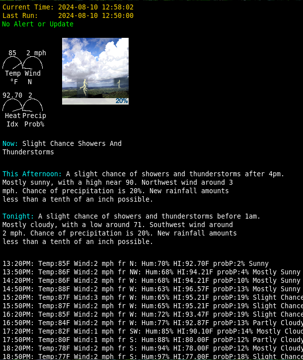 Figure 5: Conky Configuration for NWS Data